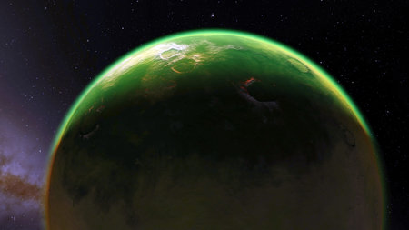Image of fantastic planet Procedural generatet 3d picture