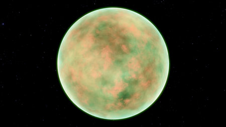 Image of fantastic planet Procedural generatet 3d picture