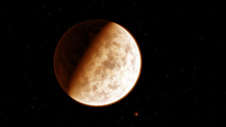 3d Procedural generated image of Mars View from space