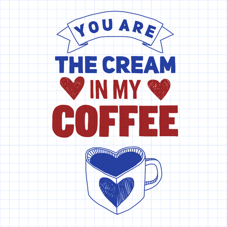 Lettering with quote about coffee. Modern calligraphy style. Hand drawn imageのイラスト素材