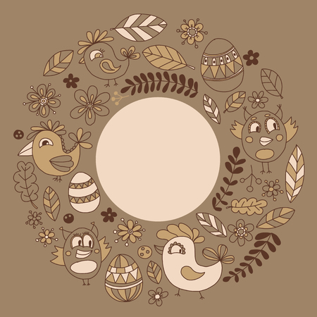 Doodle birds Kids drawing style Linear artのイラスト素材