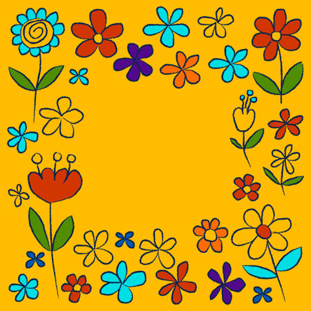 Vector set of doodle flowers Hand drawn imagesのイラスト素材