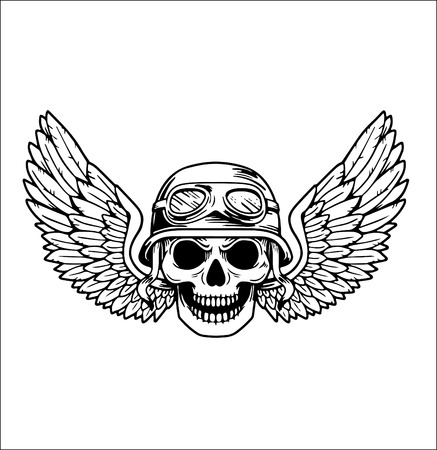 Vector biker set Hand drawn elements Repair Garage Motorcycle Biker Riderのイラスト素材