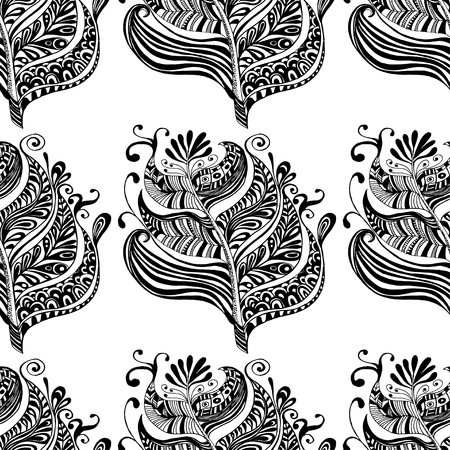 Hand drawn vector feather Tribal ornament for fashion and wallpaperのイラスト素材