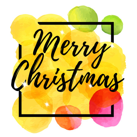 Merry Christmas Lettering Hand drawn vector imageのイラスト素材