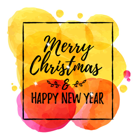 Merry Christmas Lettering Hand drawn vector imageのイラスト素材