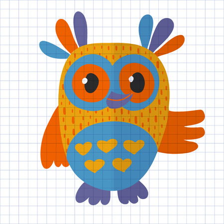 Vector image of cute vector owl Hand drawn imageのイラスト素材