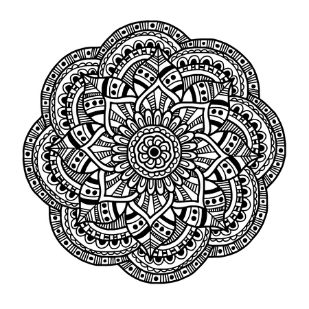 Vector image for adult coloring book Mandala Doodle illustrationのイラスト素材