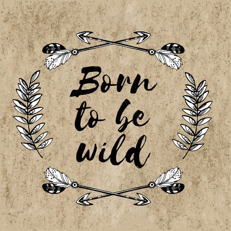 Boho chic image Fashion illustration Boho style For t-shirt, invitation, posters Hand drawn pictureのイラスト素材