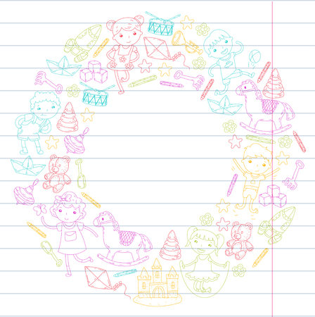 Knowledge Imagination Fantasy Kids drawing style Creative education concept Kindergarten School Pre-school Nurseryのイラスト素材