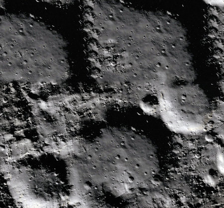 Moon surface. Realistic 3d render of moon and space. Space and planet. Satellite. Nebula. Stars.の写真素材