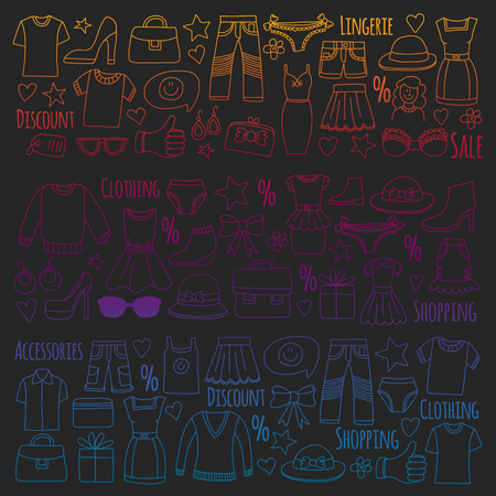 Shopping, market, store Clothing and fashion iconsのイラスト素材
