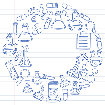 Vector set of chemistry, science iconsのイラスト素材