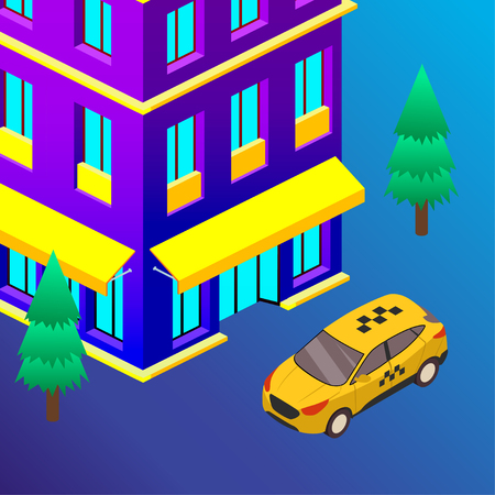 Taxi vector car illustration. Transport icon, symbol of transportation. Vehicle traffic banner design. Speed deliveryのイラスト素材