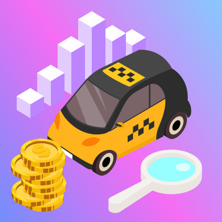 Taxi vector car illustration. Transport icon, symbol of transportation. Vehicle traffic banner design. Speed delivery.のイラスト素材