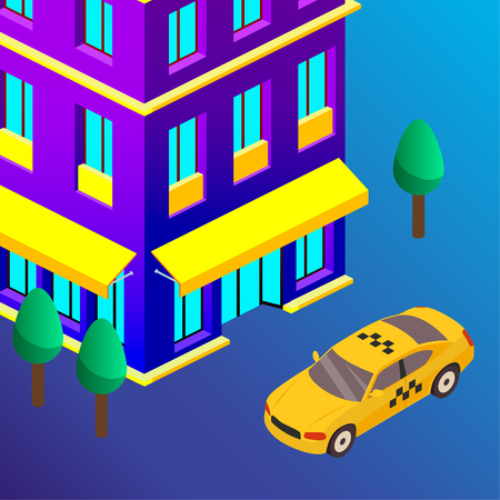 Taxi vector car illustration. Transport icon, symbol of transportation. Vehicle traffic banner design. Speed deliveryのイラスト素材