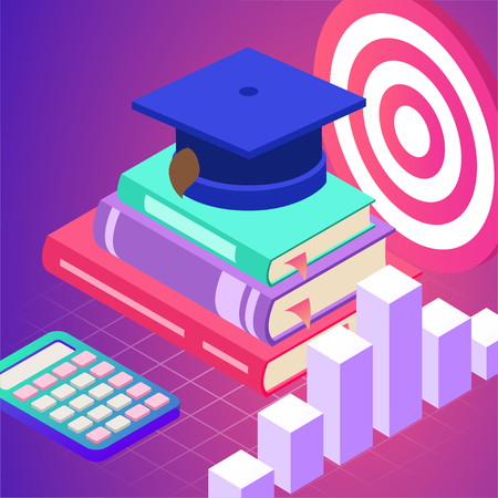 Education. Vector illustration of online learning concept. School, future technology, e-learningのイラスト素材