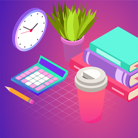 Vector illustration of office. Business icons. Communication between people. Work for company.のイラスト素材