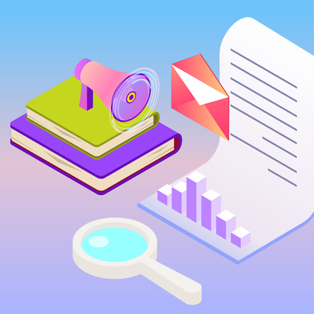 Digital marketing vector illustration. Template for banners design. Technology backgroundのイラスト素材