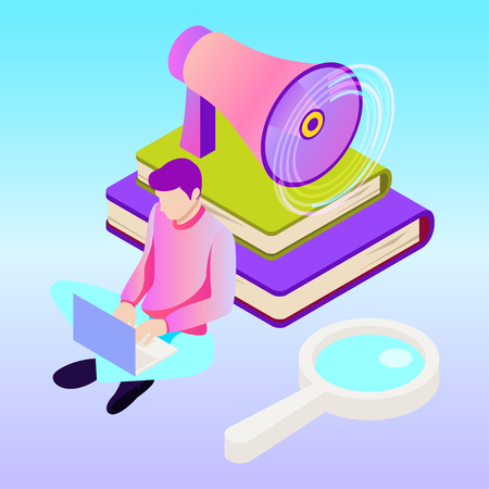 Digital marketing vector illustration. Template for banners design. Technology backgroundのイラスト素材