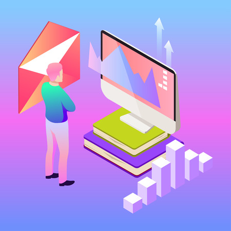 Digital marketing vector illustration. Template for banners design. Technology backgroundのイラスト素材