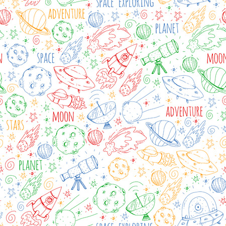 Space vector illustration. Background for banner designs.のイラスト素材