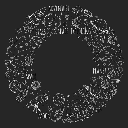 Space vector illustration. Background for banner designs.のイラスト素材