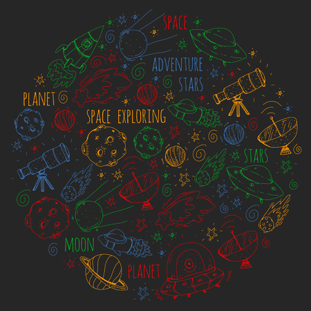 Space vector illustration. Background for banner designs.のイラスト素材