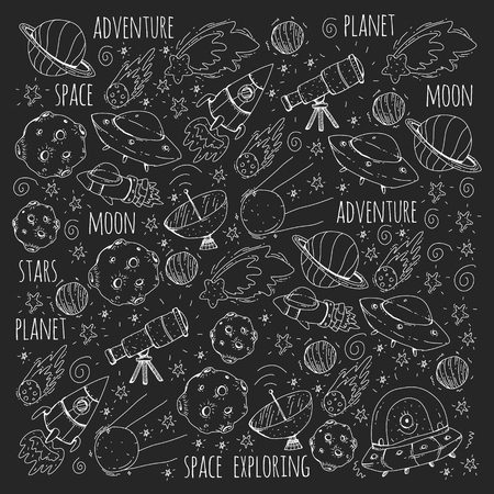 Space vector illustration. Background for banner designs.のイラスト素材