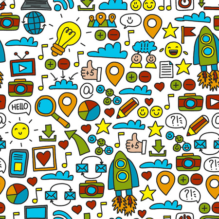 Business and communication. Social media vector illustrationのイラスト素材