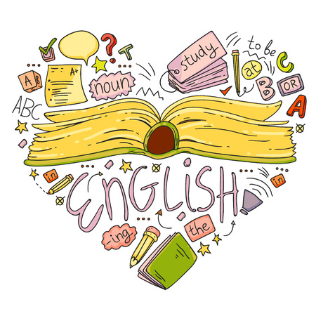 Language school for adult, kids. English courses classのイラスト素材