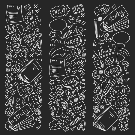 Language school for adult, kids. English courses classのイラスト素材