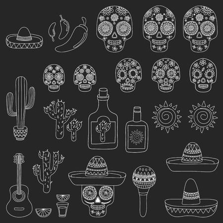 Mexico vector pattern. Day of the Dead.のイラスト素材