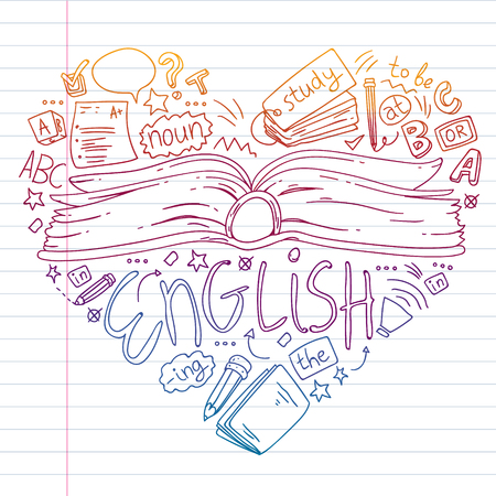 Language school for adult, kids. English courses classのイラスト素材