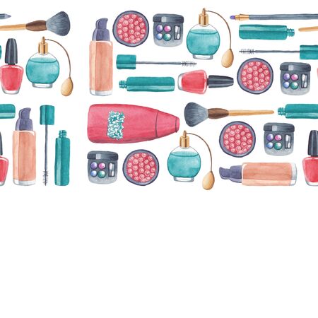 Cosmetic products with ingredient plants in  illustration for posters, patterns, backgrounds.の写真素材