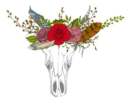Bohemian, boho vector illustration. Wild and free ethnic gypsy symbol.のイラスト素材