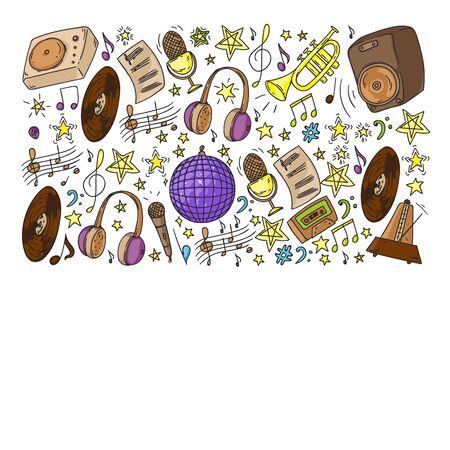 Children play music. Musical education, theatre schoolのイラスト素材