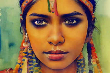 Beautiful indian woman. Young model girl.の写真素材