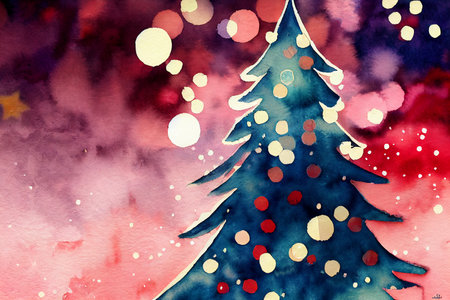 Christmas and winter is coming. Woodland landscape for winter and new year holidays. Holiday winter landscape. Christmas background.の写真素材