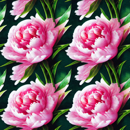 Floral seamless pattern. Vintage peony background. Hand drawn watercolor illustration.の写真素材