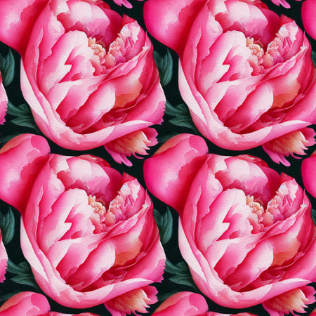 Floral seamless pattern. Vintage peony background. Hand drawn watercolor illustration.の写真素材