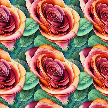 Roses flower seamless pattern. Modern design. Alcohol ink. Watercolor illustration.の写真素材