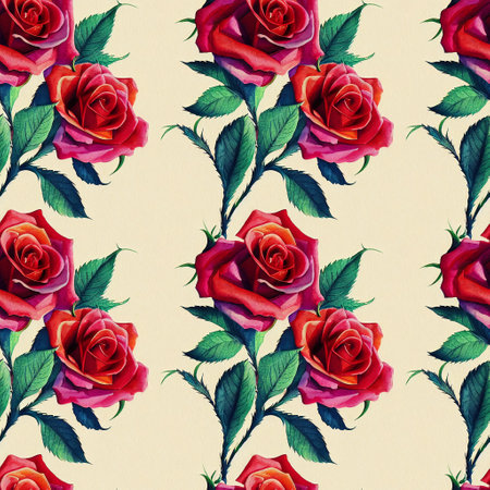 Roses flower seamless pattern. Modern design. Alcohol ink. Watercolor illustration.の写真素材