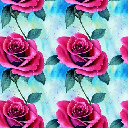 Roses flower seamless pattern. Modern design. Alcohol ink. Watercolor illustration.の写真素材