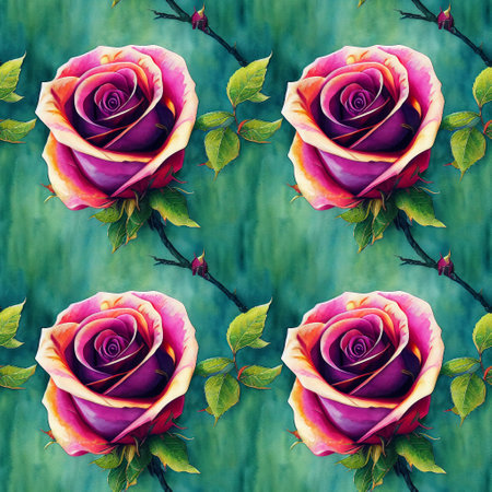 Roses flower seamless pattern. Modern design. Alcohol ink. Watercolor illustration.の写真素材