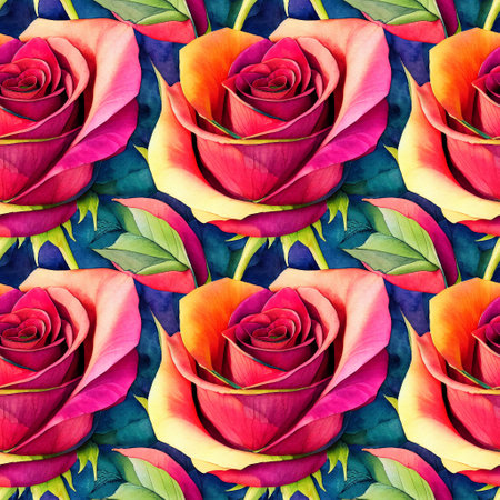 Roses flower seamless pattern. Modern design. Alcohol ink. Watercolor illustration.の写真素材