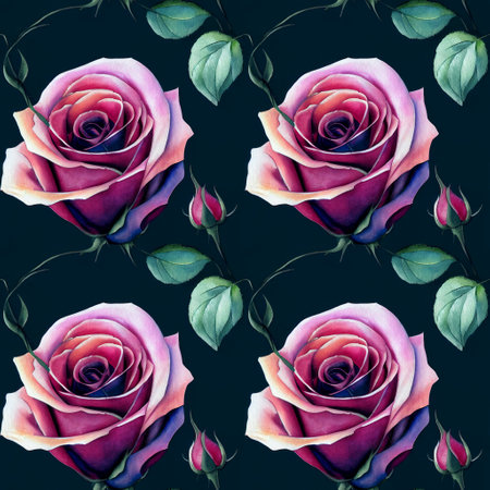 Roses flower seamless pattern. Modern design. Alcohol ink. Watercolor illustration.の写真素材