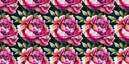 Roses flower seamless pattern. Modern design. Alcohol ink. Watercolor illustration.の写真素材
