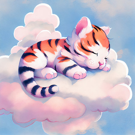 Cute baby tiger illustration. Watercolor illustration for baby shower, greeting card, party invitation, fashion clothes t-shirt print.の写真素材