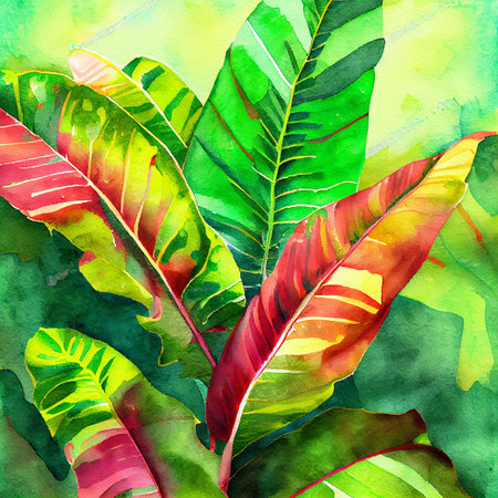 Tropical leaves collection. Jungle tropical backgroundsの写真素材